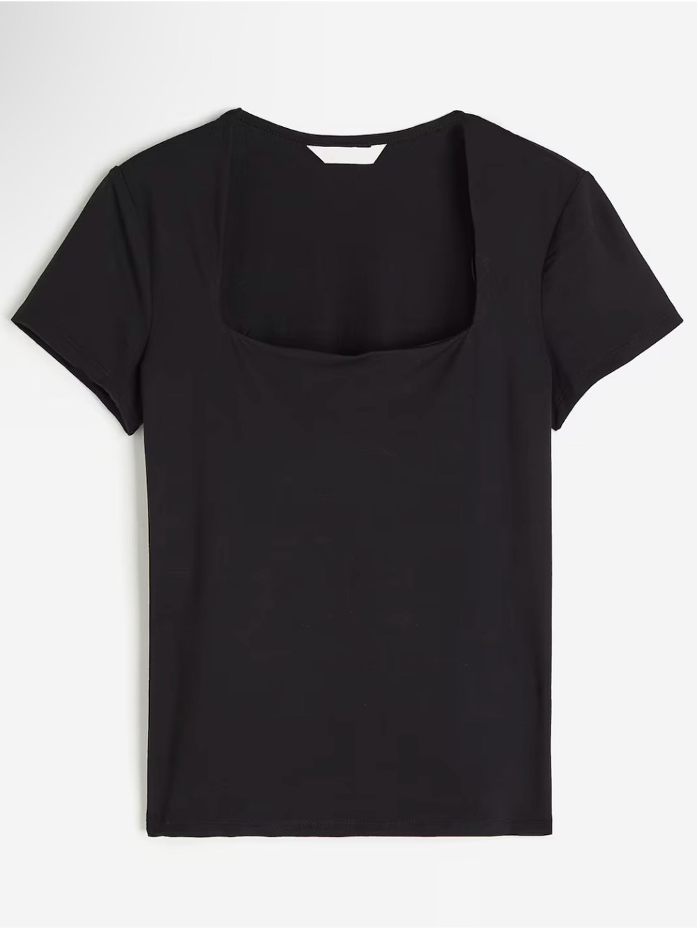H&M Black Square-Neck Short Sleeve Tee